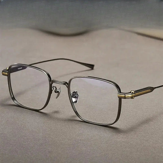 Men's Square Full Rim Titanium Prescription Glasses 809841 — view 1 | Rx Spectacle