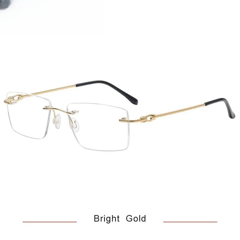 Unisex Square Rimless Titanium Prescription Glasses Kr8661 — view 3 | Rx Spectacle