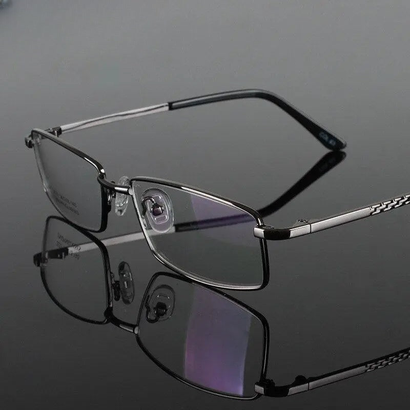 Men's Square Full Rim Alloy Prescription Glasses 2033 — view 12 | Rx Spectacle