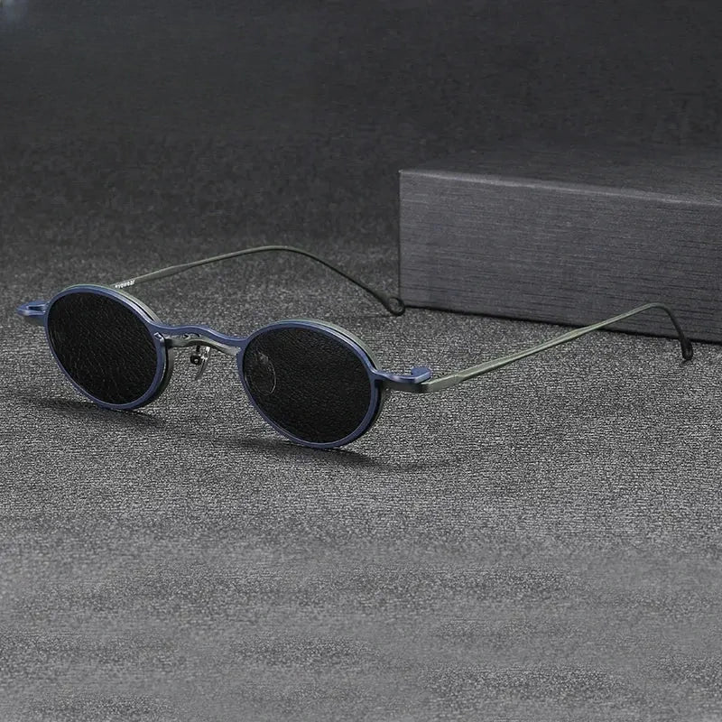 Unisex Oval Full Rim Titanium Clip-On Prescription Glasses 1513 — view 2 | Rx Spectacle