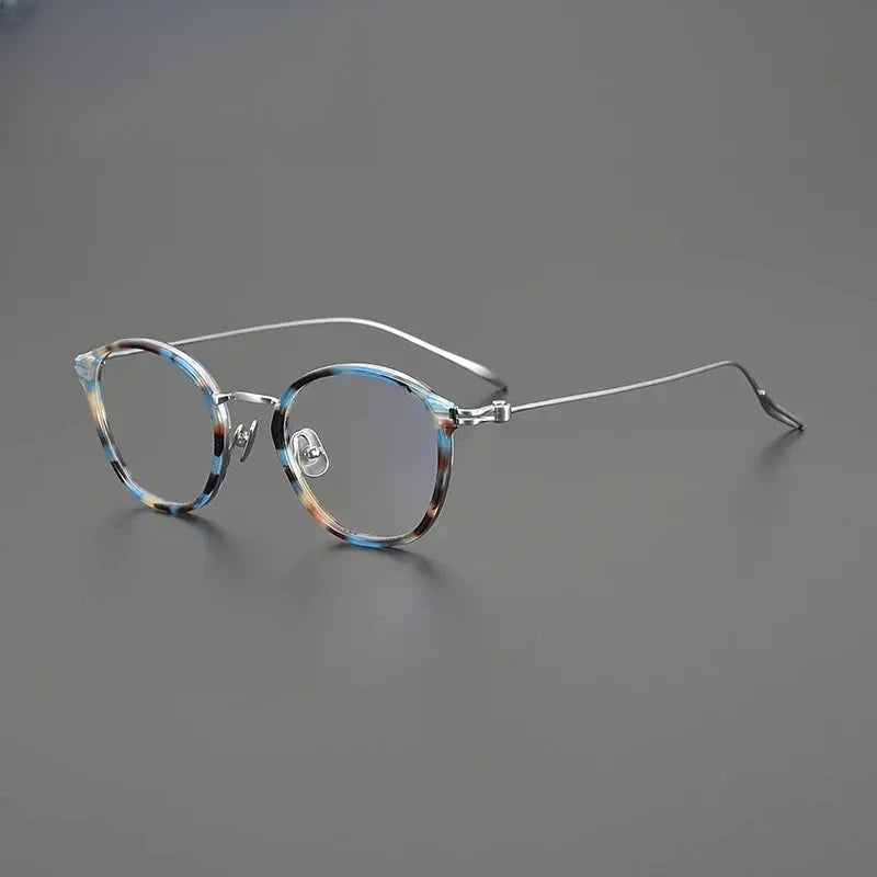 Unisex Round Full Rim Titanium Prescription Glasses Gxyj1573 — view 6 | Rx Spectacle