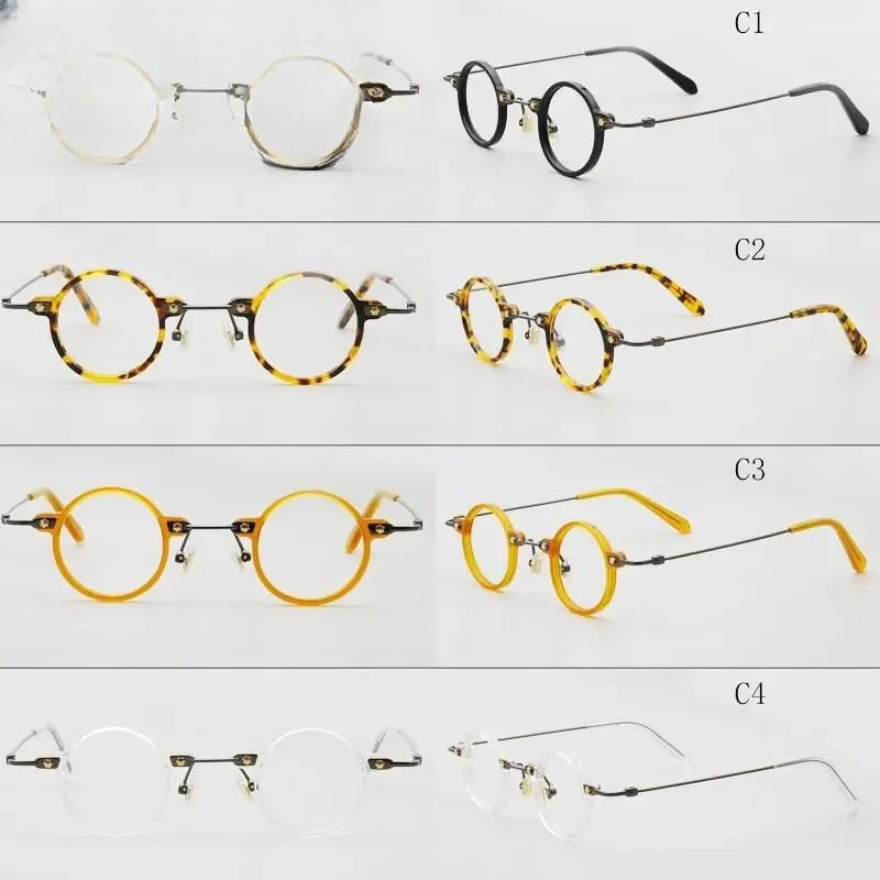 Unisex Round Full Rim Acetate Prescription Glasses 3636 — view 6 | Rx Spectacle