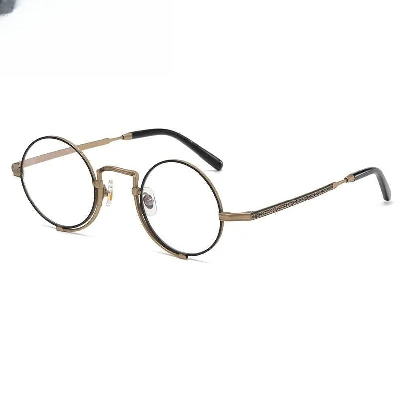 Unisex Round Full Rim Titanium Prescription Glasses Gxyj998 — view 2 | Rx Spectacle