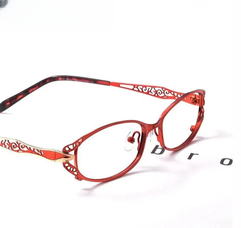 Women's Oval Full Rim Stainless Steel Prescription Glasses 8982 — view 9 | Rx Spectacle