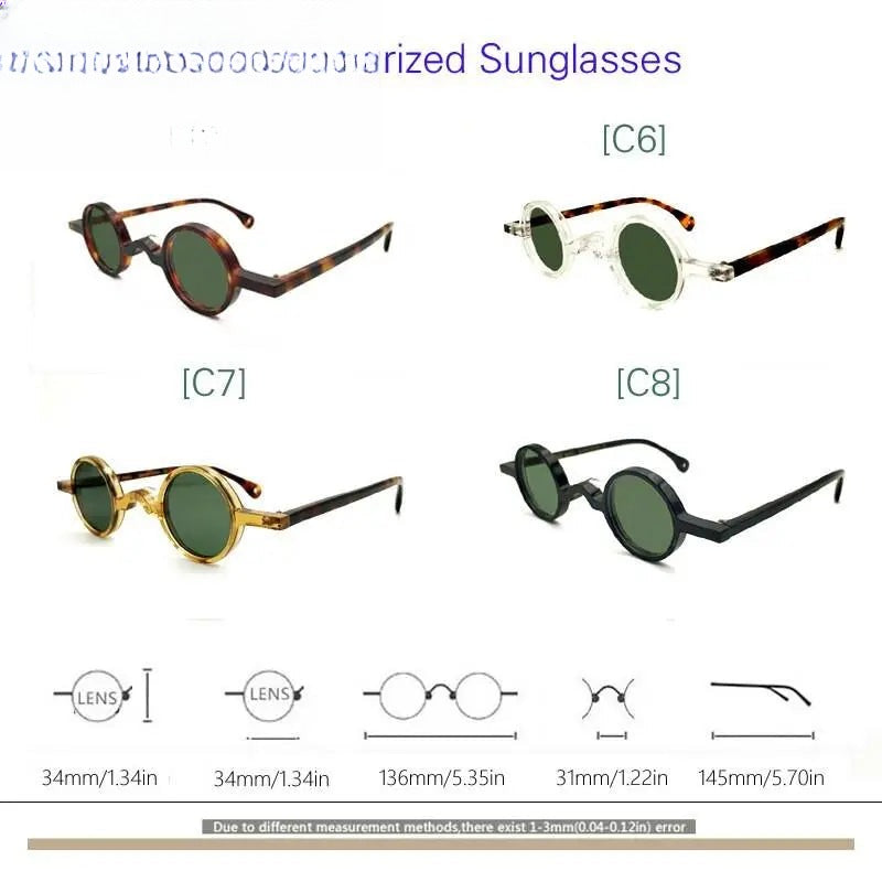 Unisex Round Full Rim Acetate Prescription Glasses 34mm — view 14 | Rx Spectacle