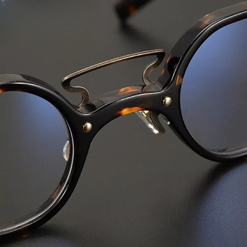 Unisex Round Full Rim Acetate Double Bridge Prescription Glasses Gxyj706 — view 4 | Rx Spectacle