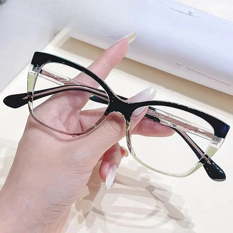 Women's Cat Eye Full Rim Titanium Prescription Glasses 76037 — view 7 | Rx Spectacle