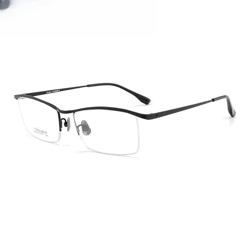 Men's Browline Semi-Rimless Titanium Prescription Glasses 80164 — view 3 | Rx Spectacle
