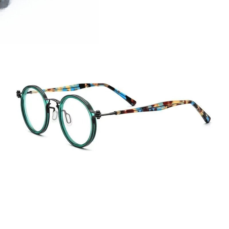 Unisex Round Full Rim Titanium Prescription Glasses Gxyj737 — view 6 | Rx Spectacle
