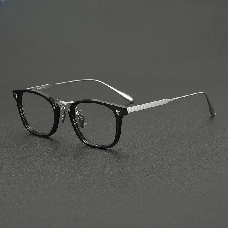Unisex Square Full Rim Titanium Prescription Glasses 881554 — view 4 | Rx Spectacle