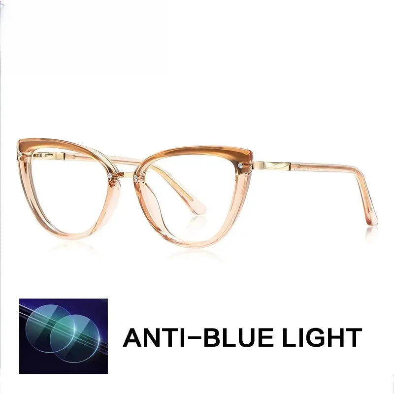 Women's Cat Eye Full Rim Titanium Reading Glasses Gx2221 — view 3 | Rx Spectacle