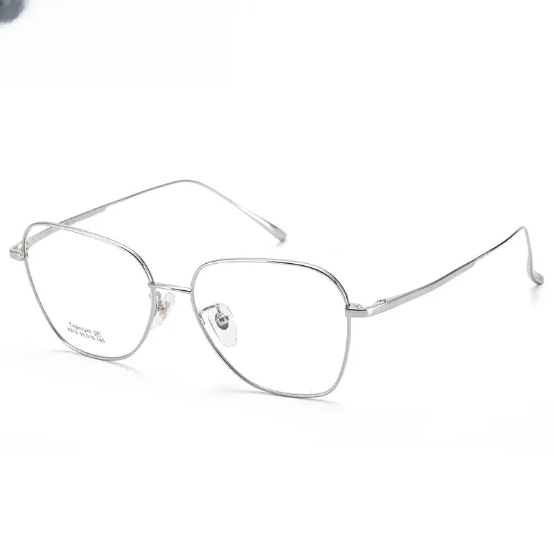 Unisex Oval Full Rim Titanium Flat Top Prescription Glasses 83794 — view 5 | Rx Spectacle