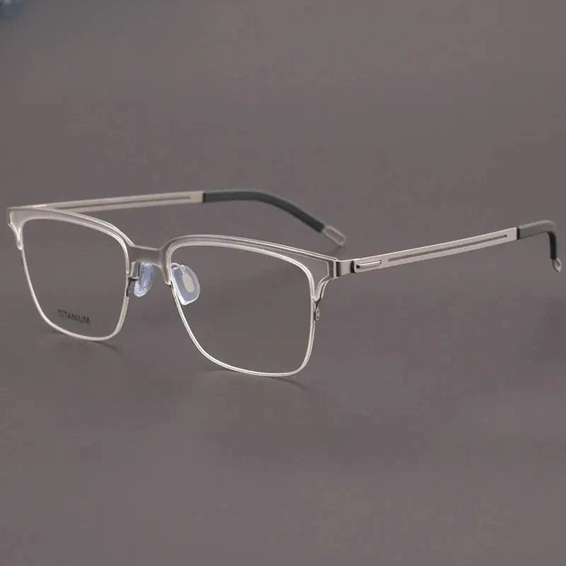Unisex Square Full Rim Titanium Prescription Glasses 8202312 — view 4 | Rx Spectacle