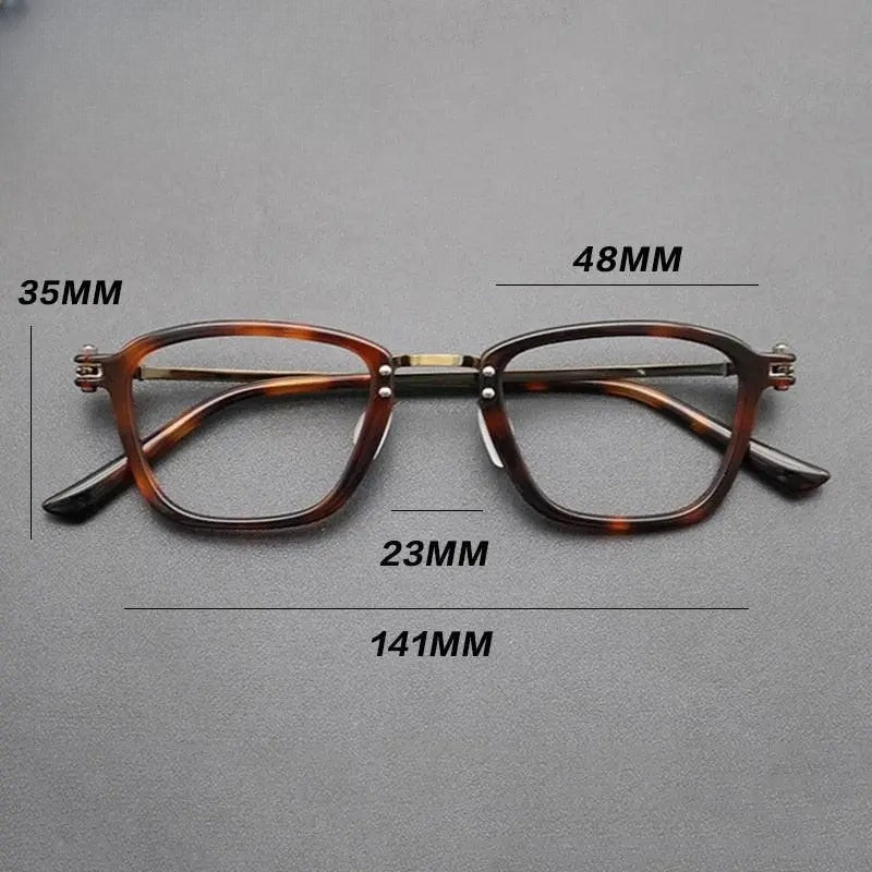 Unisex Square Full Rim Titanium Prescription Glasses Gxyj694 — view 10 | Rx Spectacle