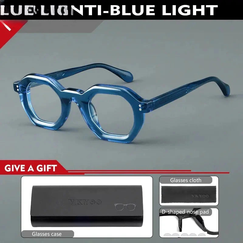 Unisex Full Rim Acetate Flat Top Reading Glasses 629002 — view 3 | Rx Spectacle