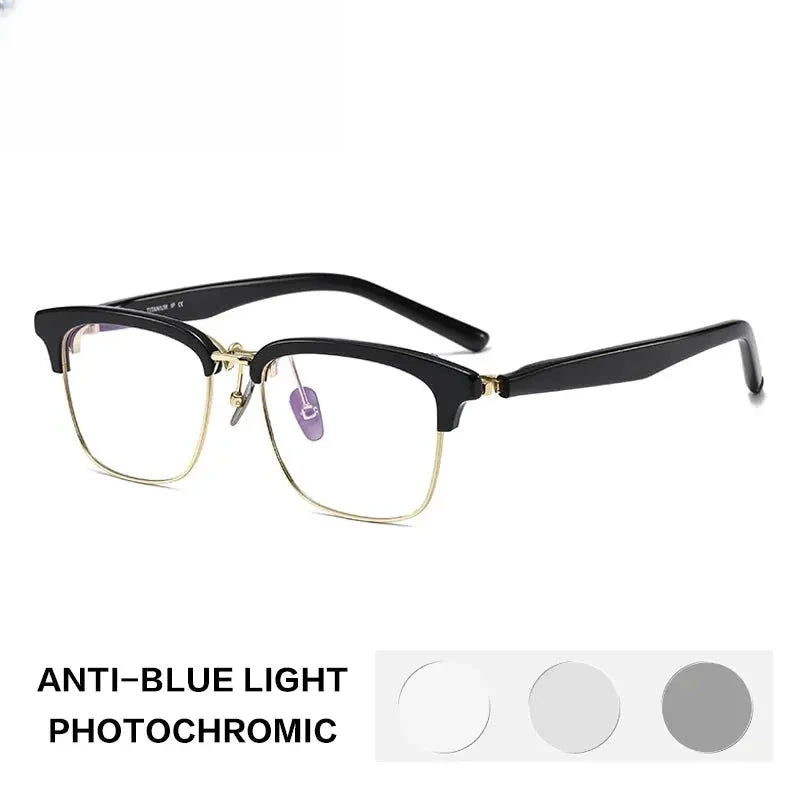 Unisex Square Full Rim Titanium Reading Glasses 62796 — view 7 | Rx Spectacle