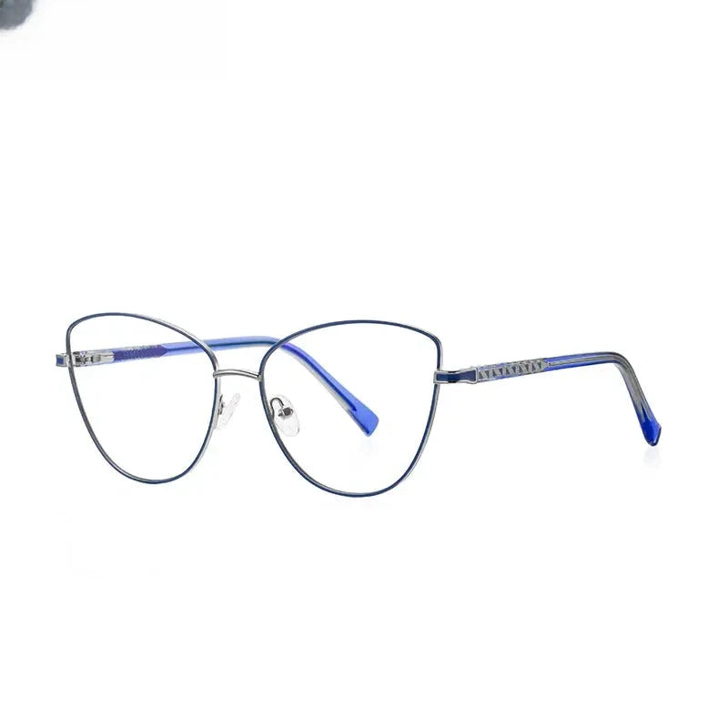 Women's Cat Eye Full Rim Alloy Reading Glasses 3067 — view 12 | Rx Spectacle