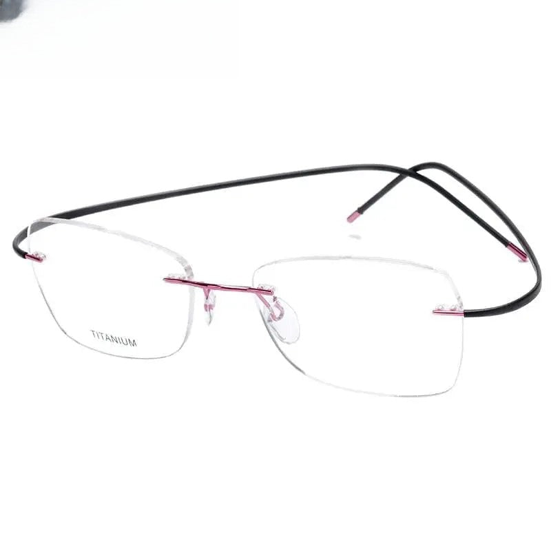 Unisex Square Rimless Prescription Glasses Kr6015 — view 1 | Rx Spectacle