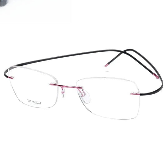 Unisex Square Rimless Prescription Glasses Kr6015 — view 1 | Rx Spectacle