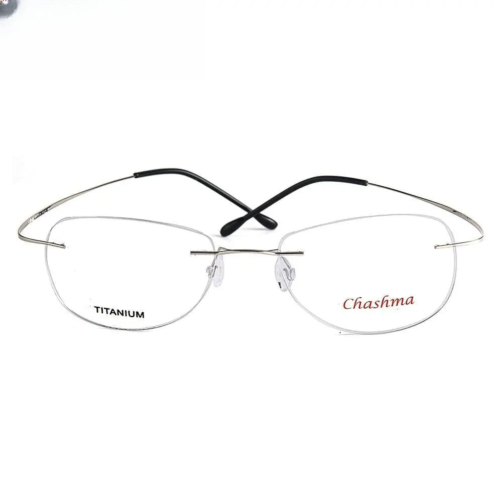 Men's Square Rimless Titanium Prescription Glasses 6009 — view 13 | Rx Spectacle