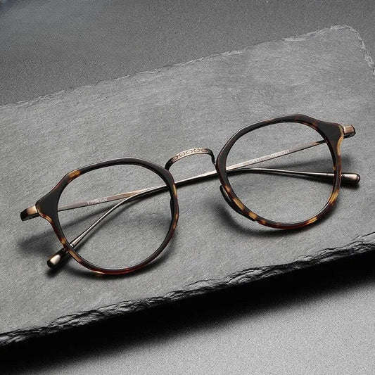 Unisex Square Full Rim Titanium Oversized Prescription Glasses 1113 — view 1 | Rx Spectacle