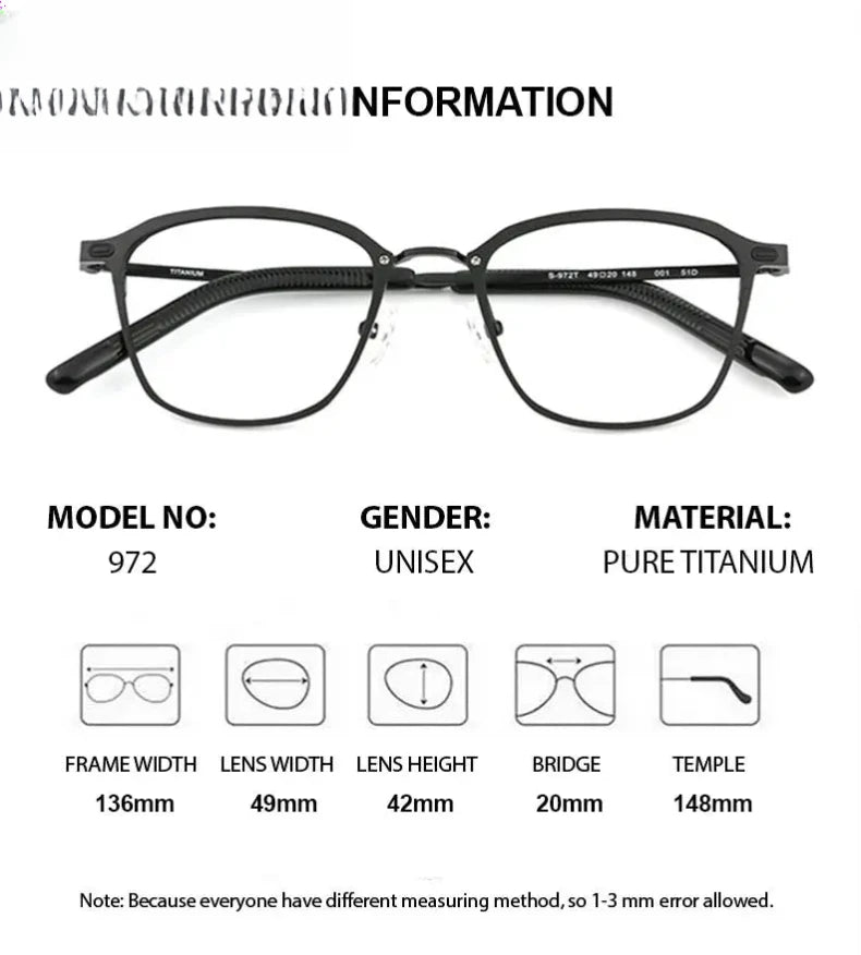 Women's Square Full Rim Titanium Prescription Glasses 97214 — view 2 | Rx Spectacle