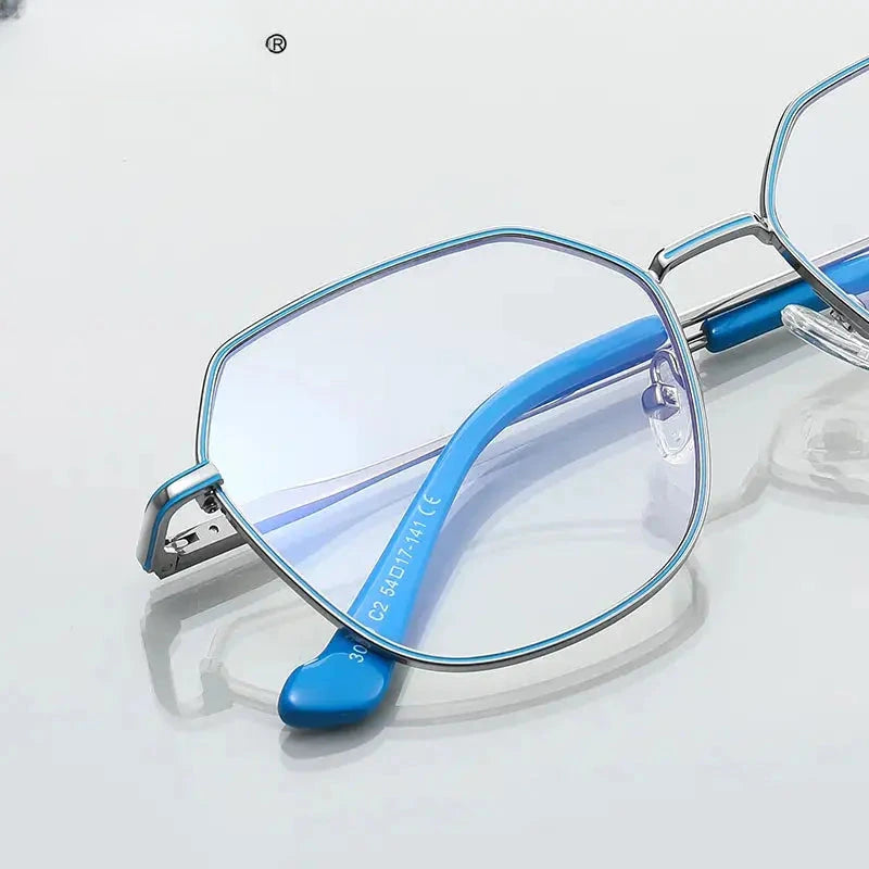 Women's Polygon Full Rim Alloy Reading Glasses 3040 — view 2 | Rx Spectacle