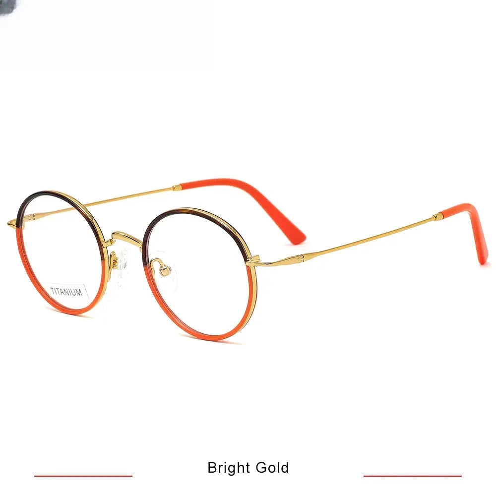Women's Round Full Rim Titanium Prescription Glasses 416036 — view 4 | Rx Spectacle