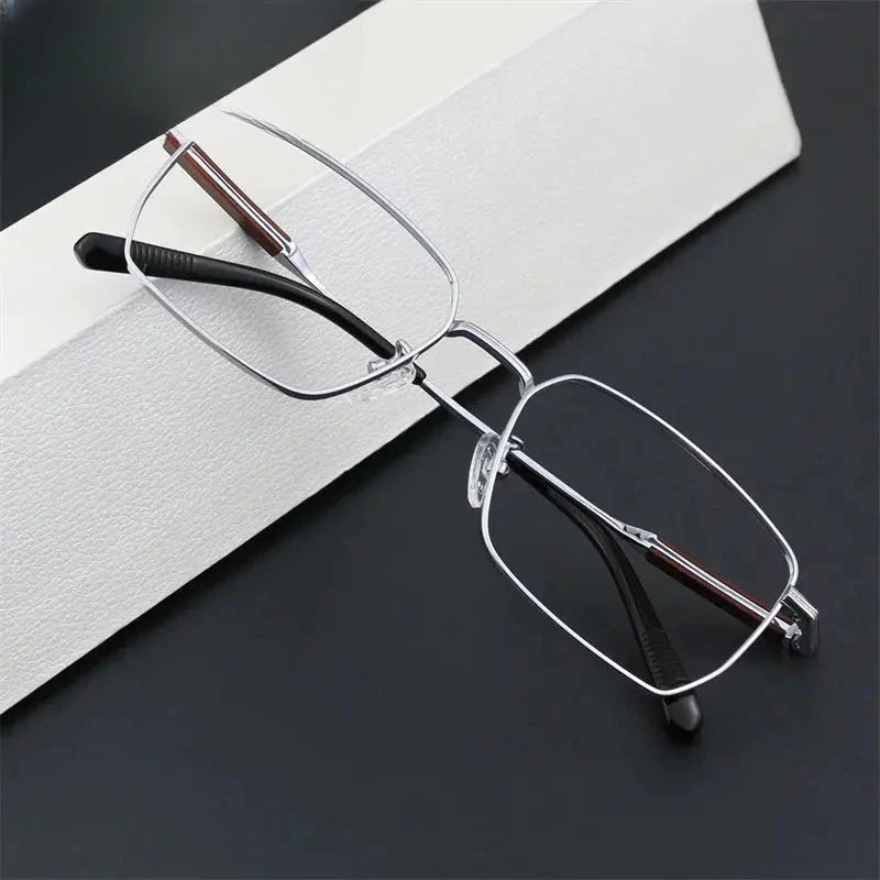 Unisex Square Full Rim Titanium Prescription Glasses 412304 — view 5 | Rx Spectacle