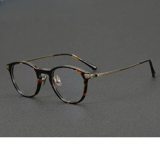 Women's Round Full Rim Titanium Prescription Glasses 722401 — view 1 | Rx Spectacle