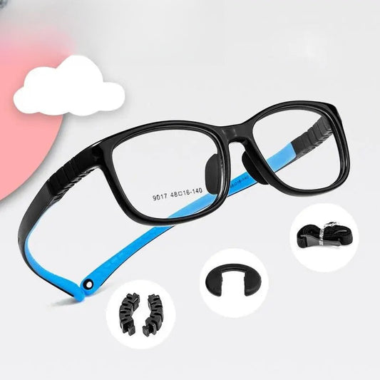 Unisex Square Full Rim TR90 Screwless Prescription Glasses 901et — view 1 | Rx Spectacle