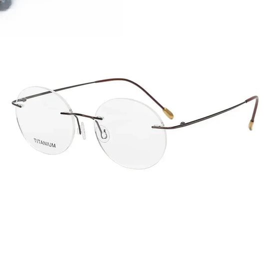 Women's Round Rimless Titanium Prescription Glasses 16012 — view 1 | Rx Spectacle