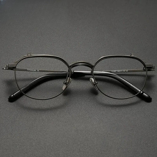 Unisex Oval Full Rim Titanium Prescription Glasses 629400 — view 1 | Rx Spectacle
