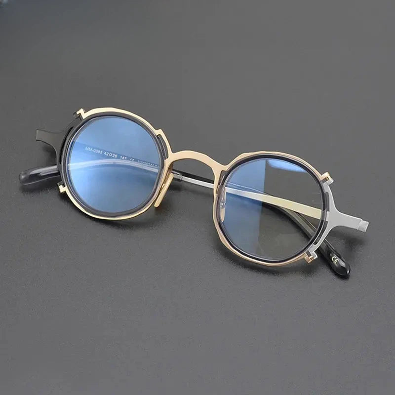 Unisex Round Full Rim Titanium Prescription Glasses Gxyj1213 — view 4 | Rx Spectacle