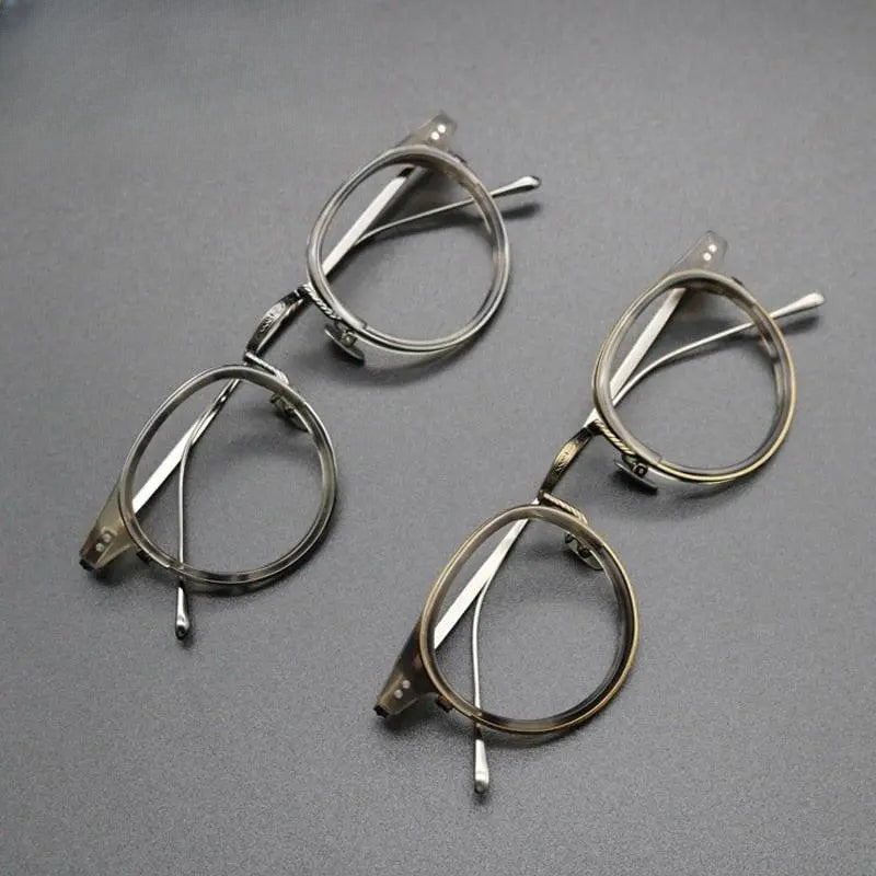 Unisex Round Full Rim Titanium Prescription Glasses Gxyj474 — view 8 | Rx Spectacle