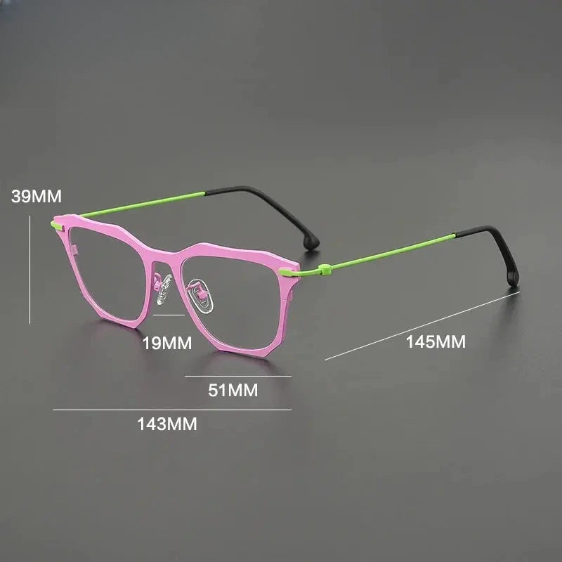 Unisex Browline Full Rim Titanium Prescription Glasses G85838 — view 2 | Rx Spectacle