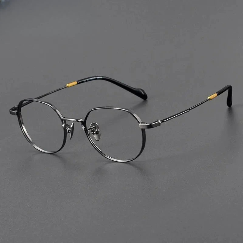 Unisex Polygon Full Rim Titanium Prescription Glasses 20066 — view 3 | Rx Spectacle