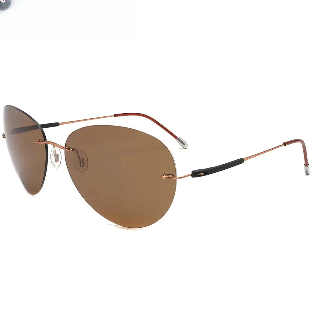 Men's Oval Rimless Titanium Screwless Prescription Glasses 426803 — view 1 | Rx Spectacle