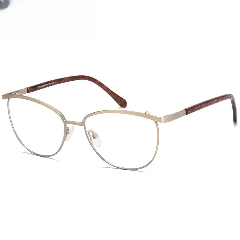Women's Cat Eye Full Rim Alloy Prescription Glasses 64109 — view 1 | Rx Spectacle