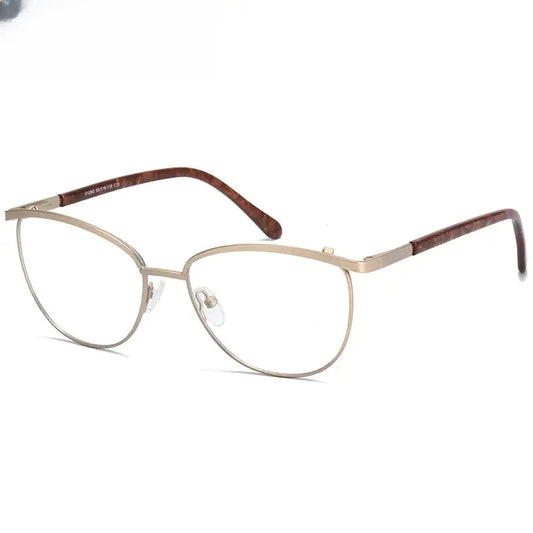 Women's Cat Eye Full Rim Alloy Prescription Glasses 64109 — view 1 | Rx Spectacle