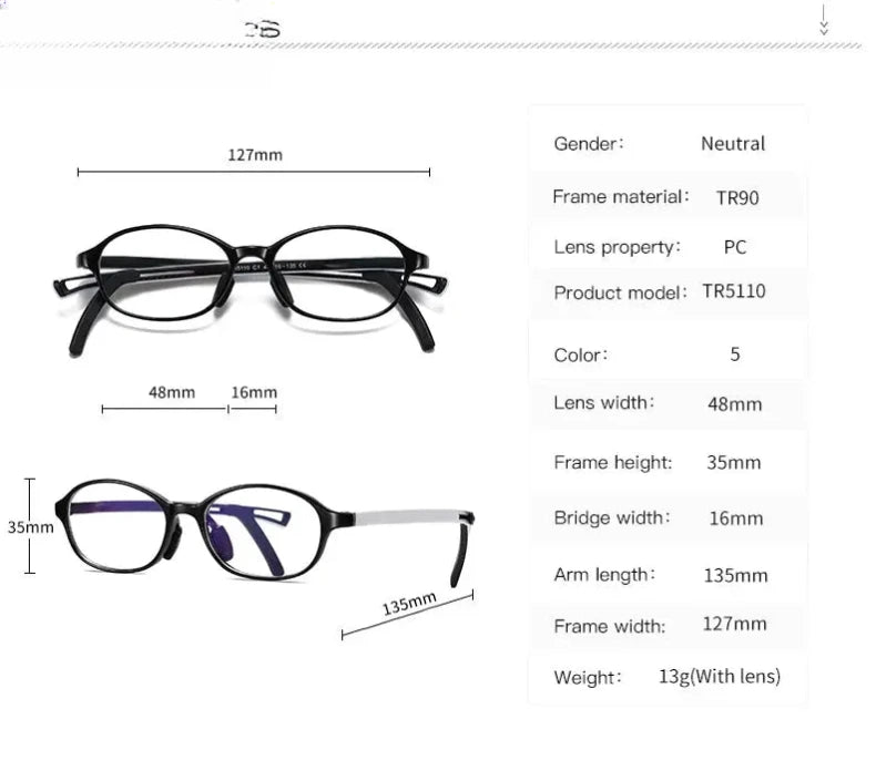 Unisex Oval Full Rim Titanium Prescription Glasses 5110 — view 10 | Rx Spectacle