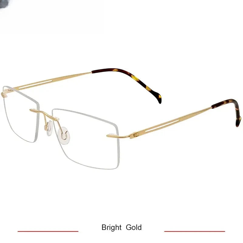Women's Square Rimless Titanium Screwless Prescription Glasses 315019 — view 3 | Rx Spectacle