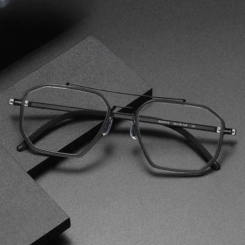 Women's Oval Full Rim Titanium Double Bridge Prescription Glasses 8202316 — view 1 | Rx Spectacle