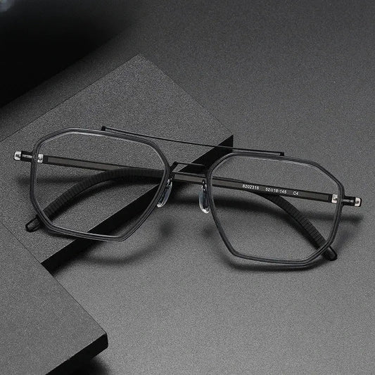 Women's Oval Full Rim Titanium Double Bridge Prescription Glasses 8202316 — view 1 | Rx Spectacle