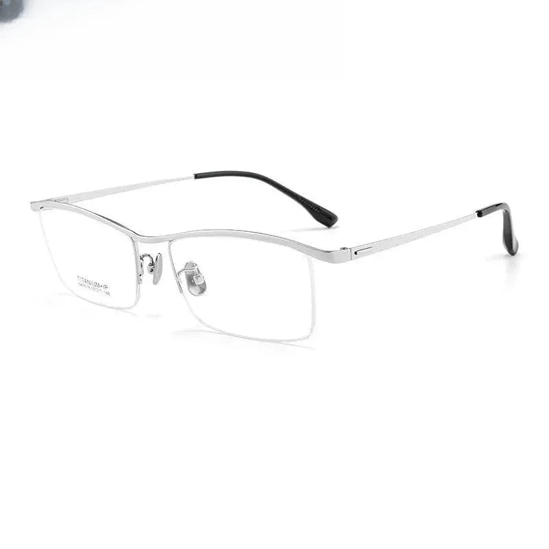 Men's Browline Semi-Rimless Titanium Prescription Glasses 80164 — view 6 | Rx Spectacle