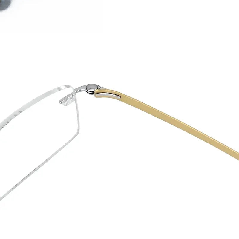 Unisex Square Rimless Titanium Screwless Prescription Glasses 5001 — view 5 | Rx Spectacle