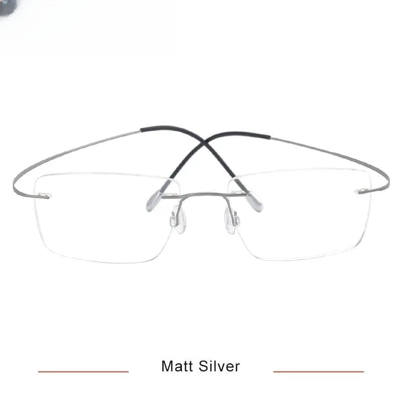 Men's Square Rimless Titanium Prescription Glasses Kr6064 — view 3 | Rx Spectacle