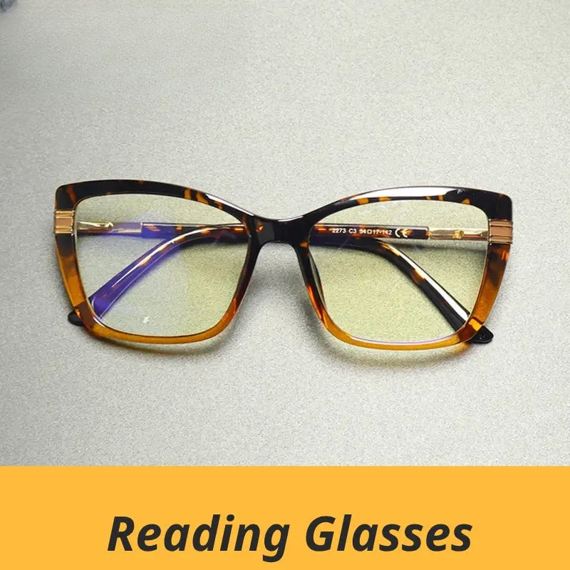 Women's Square Full Rim Titanium Reading Glasses Gxy2273 — view 1 | Rx Spectacle