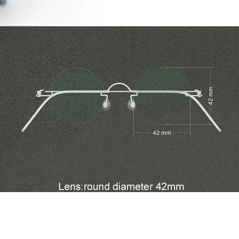Unisex Round Rimless Stainless Steel Reading Glasses 40145 — view 3 | Rx Spectacle