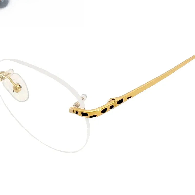 Women's Round Rimless Titanium Prescription Glasses 3090 — view 3 | Rx Spectacle
